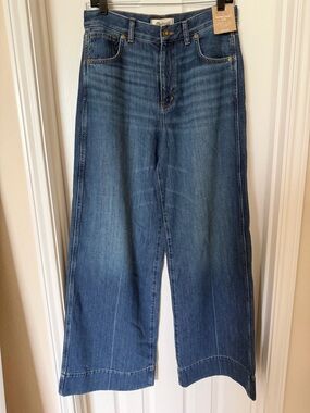 Madewell Wide Leg Flare Jeans in Medium Blue Wash